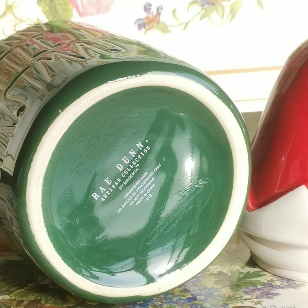 Rae Dunn Red and Green Christmas Cookie Jar - Picture 6 of 8